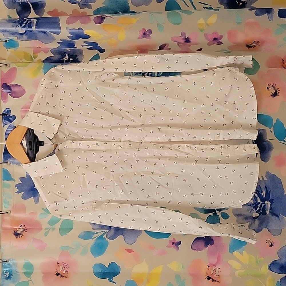 NWT Tommy Hilfiger Anchor Button-Up blouse, M
